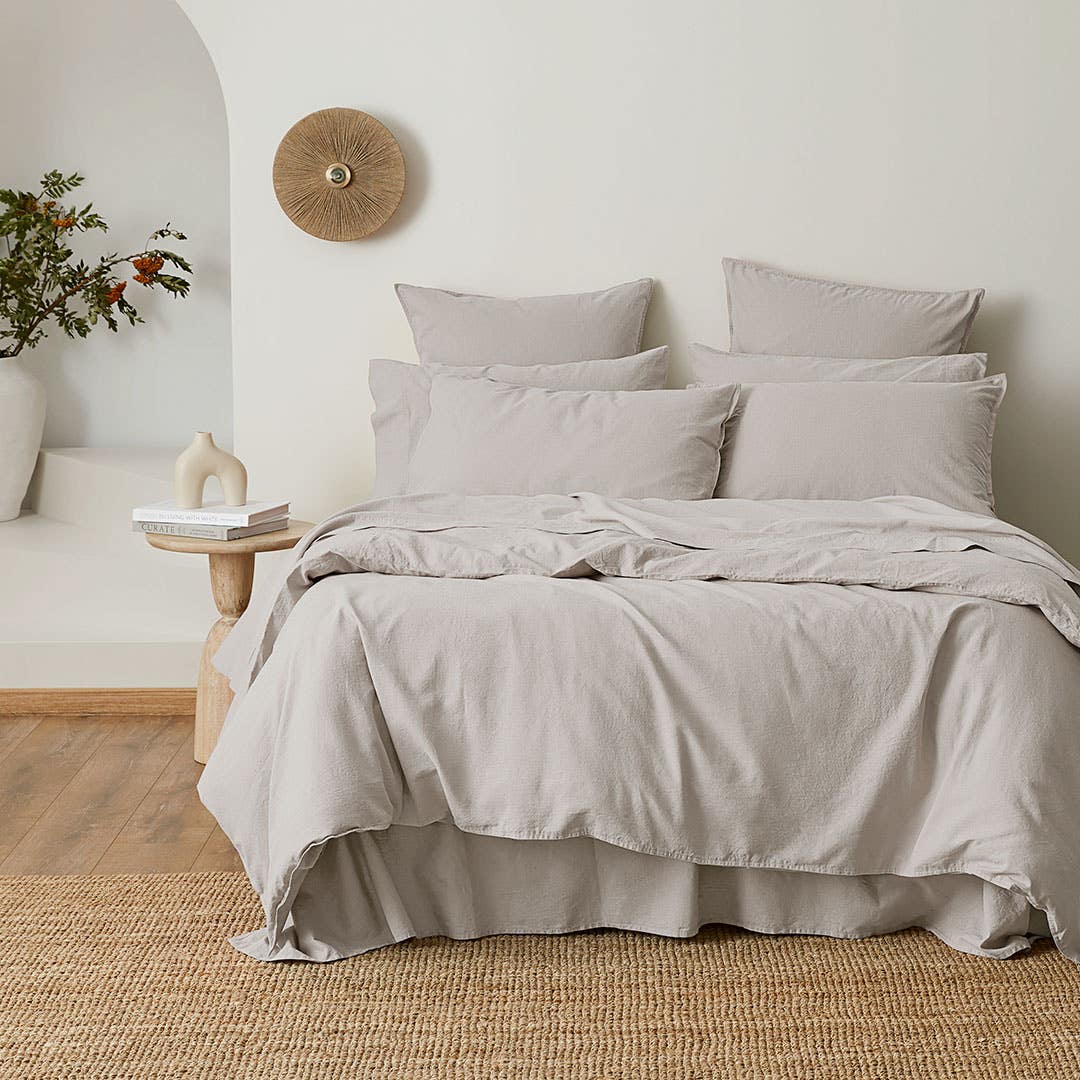 Olsen Linen/Cotton Quilt Cover - Platinum