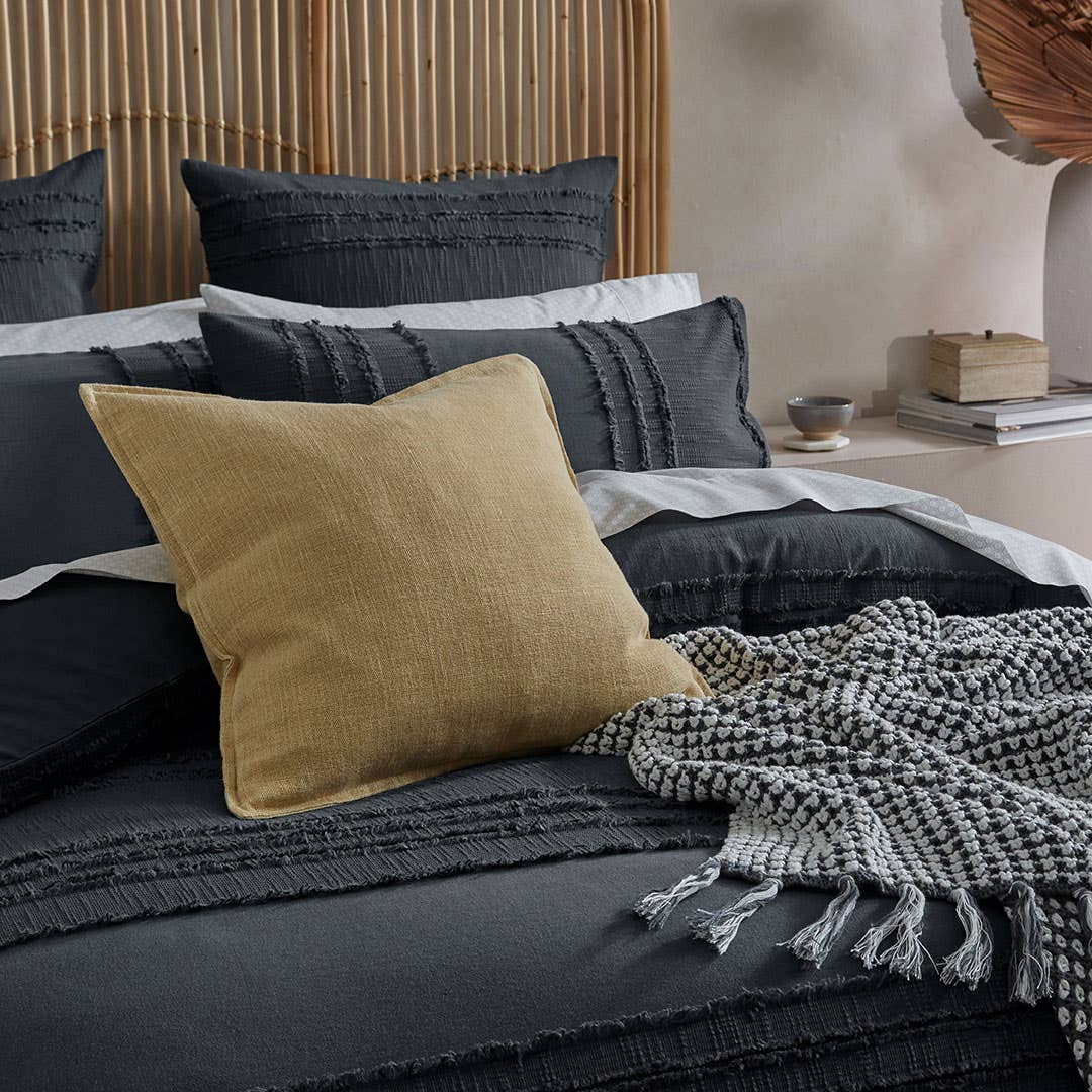 Dakota Quilt Cover - Charcoal