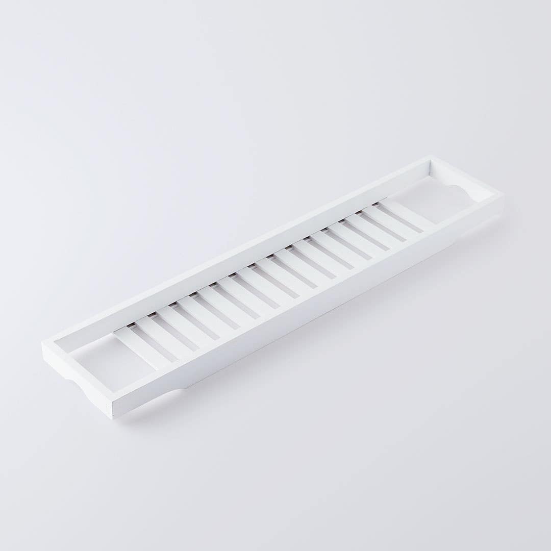 Bamboo Bath Caddy - White