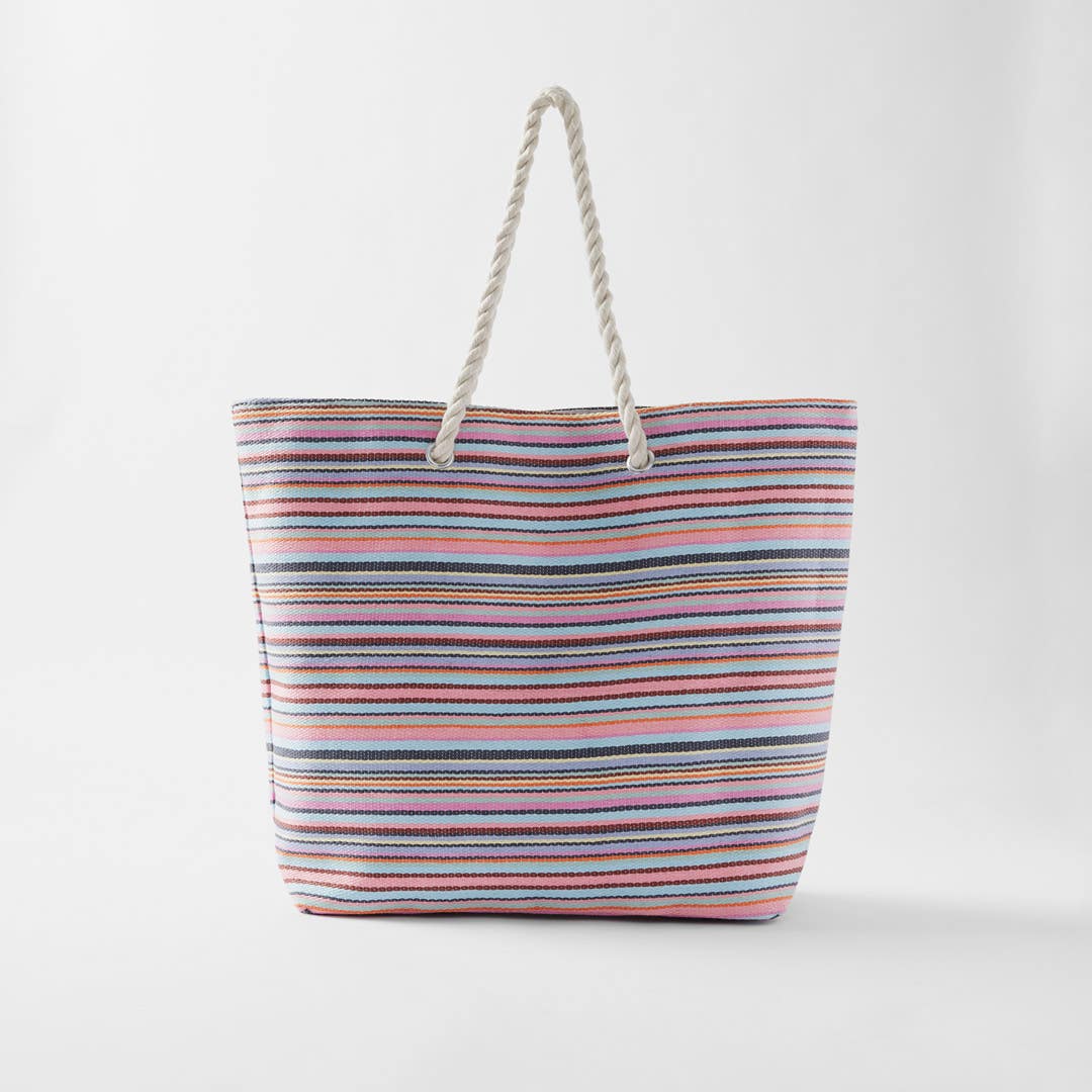 Horizon Striped Tote With Rope Handles