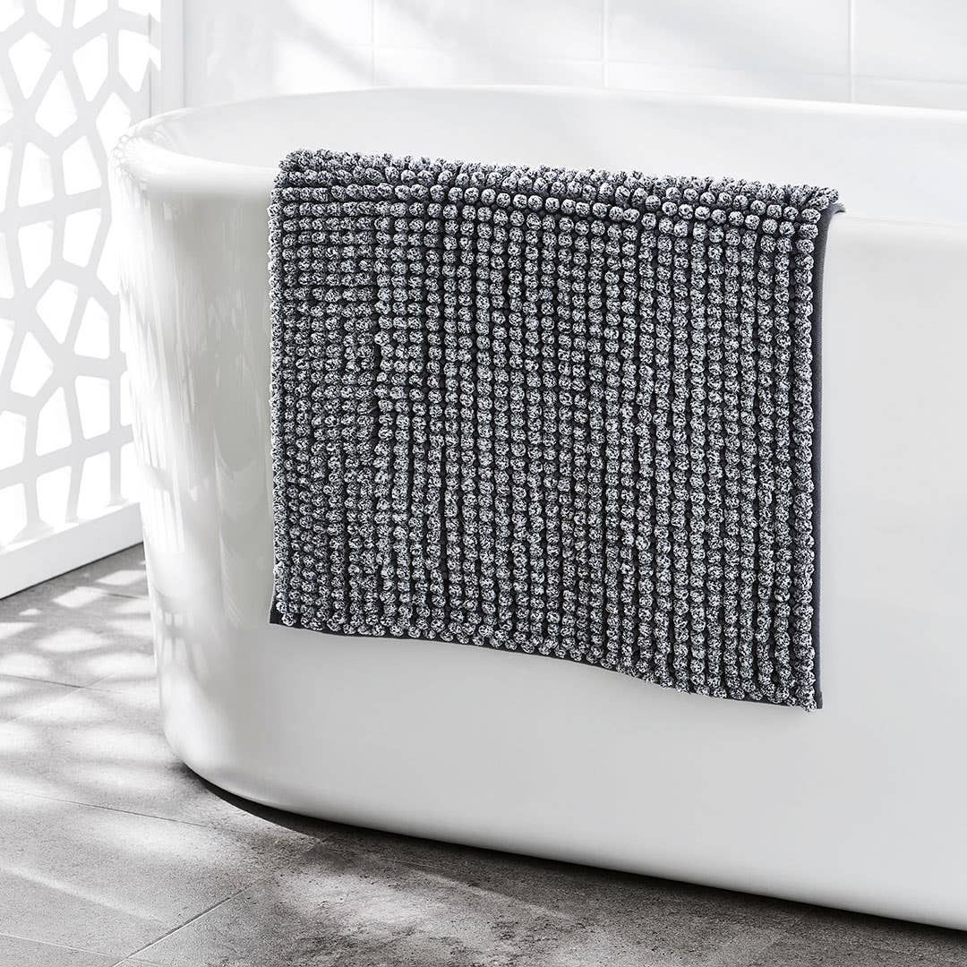 Bobble Melange Bath Mat - Charcoal