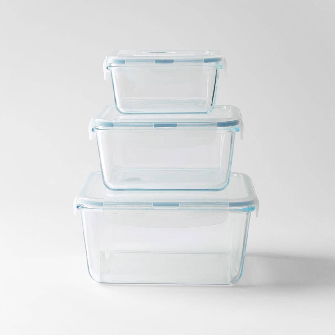 Clip Lock Storage Container Square Set Of 3