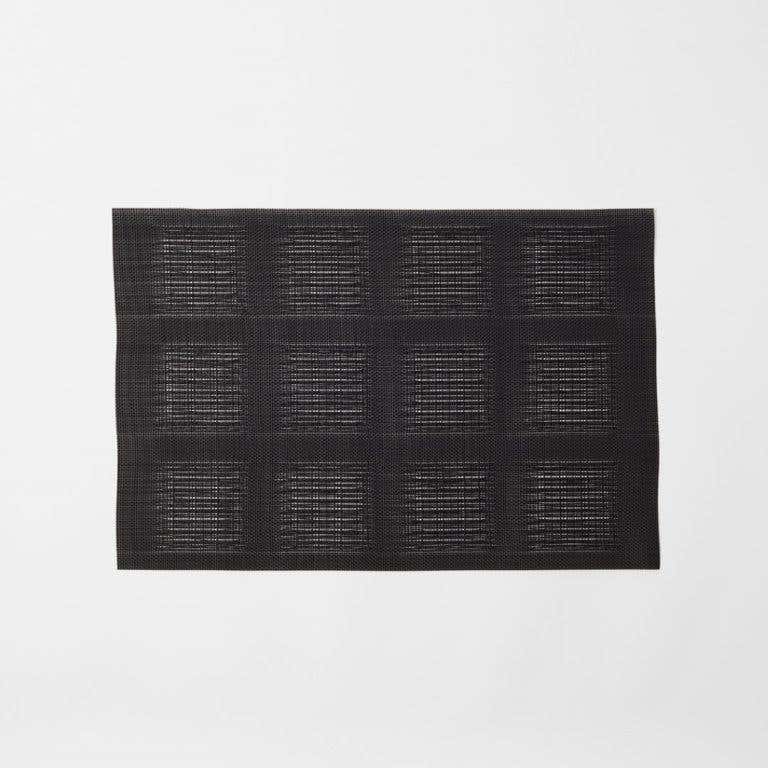 Checkers Open Check Placemat - Charcoal