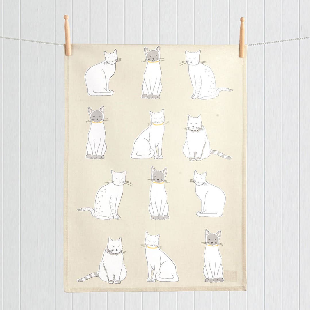 Sitting Cat Tea Towel