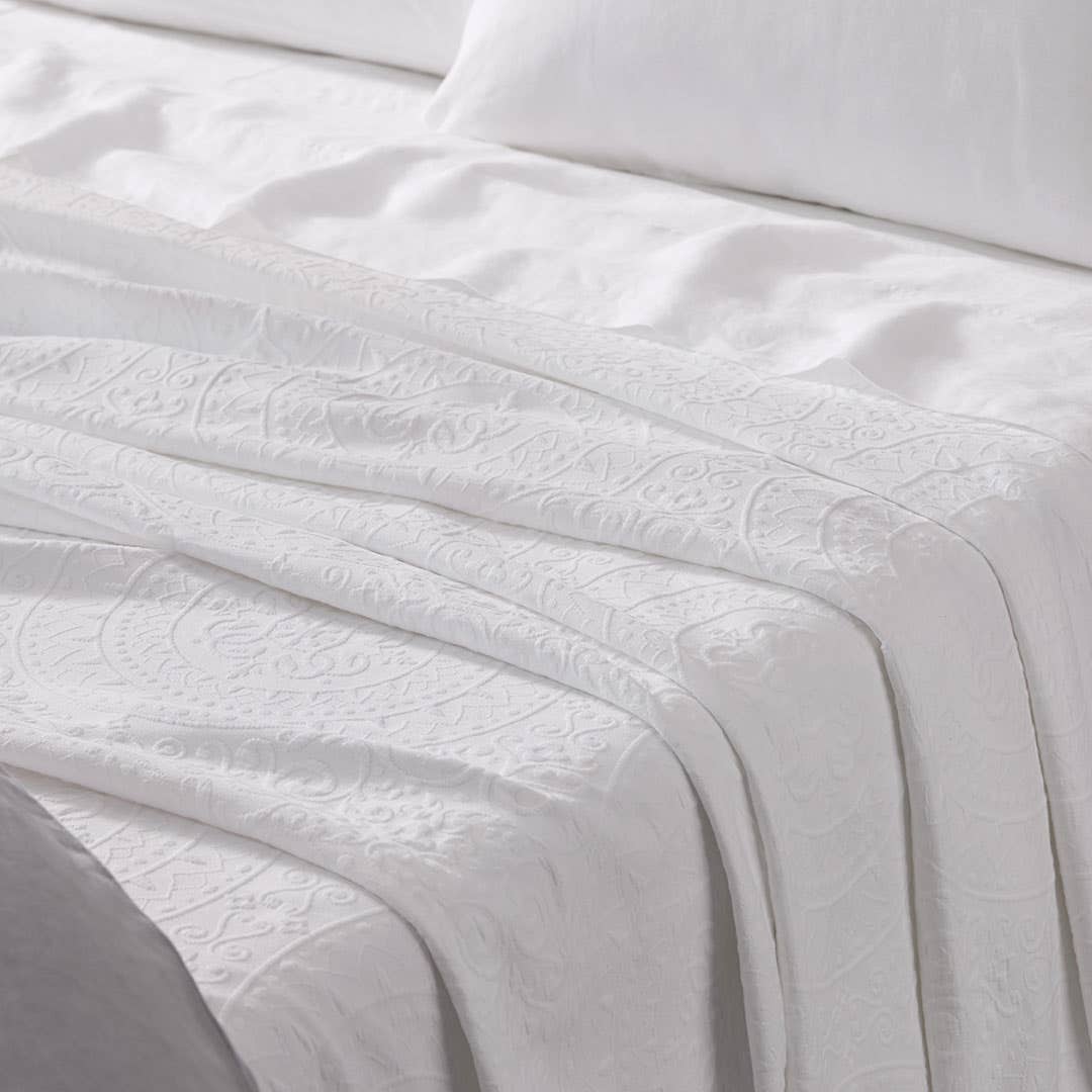 Estelle Cotton Blanket - White