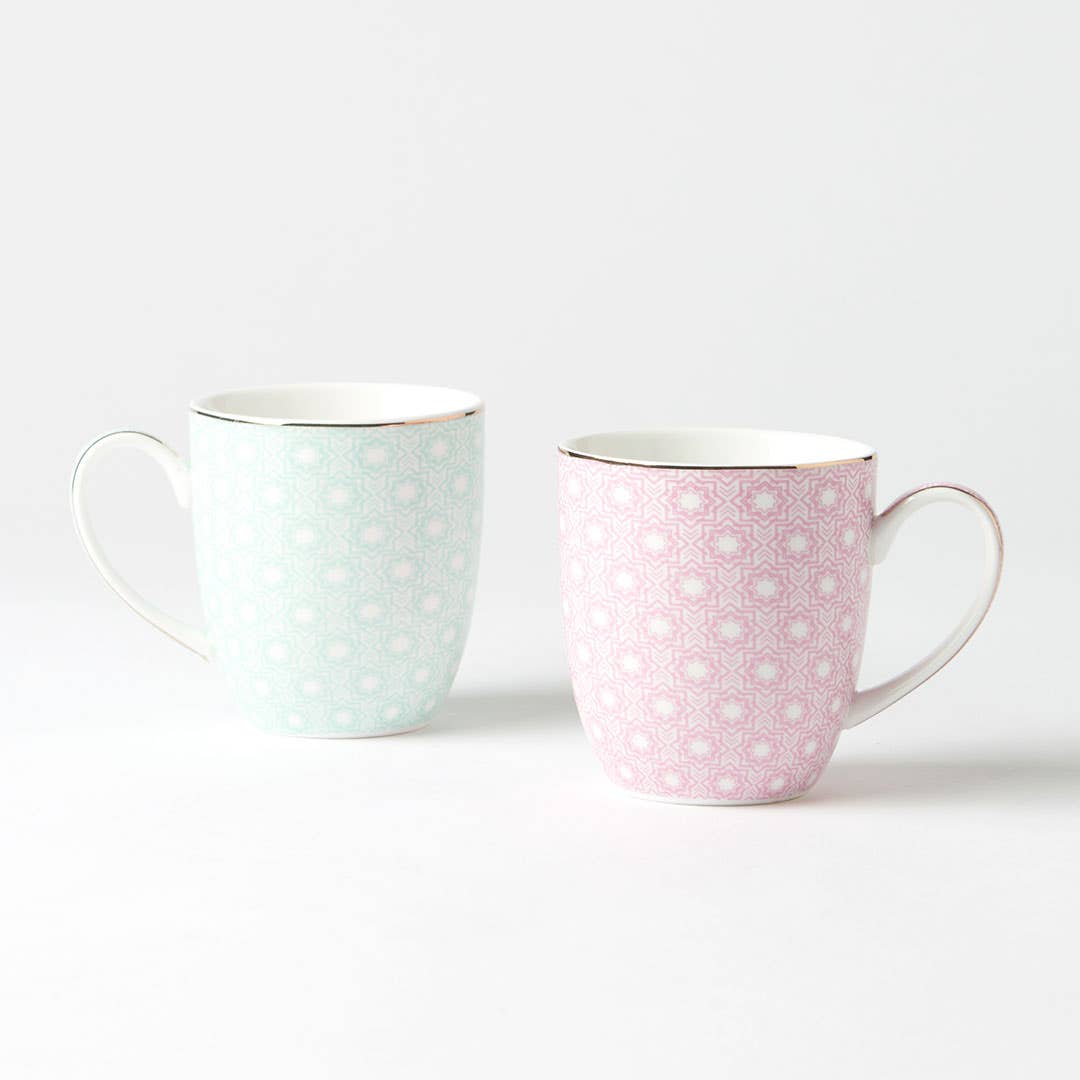 Miss Patterned Mug - Pink