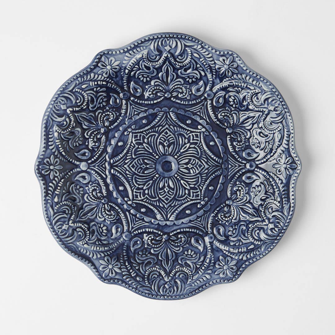 Venezia Large Round Platter - Indigo