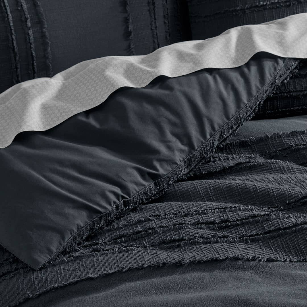 Dakota Quilt Cover - Charcoal