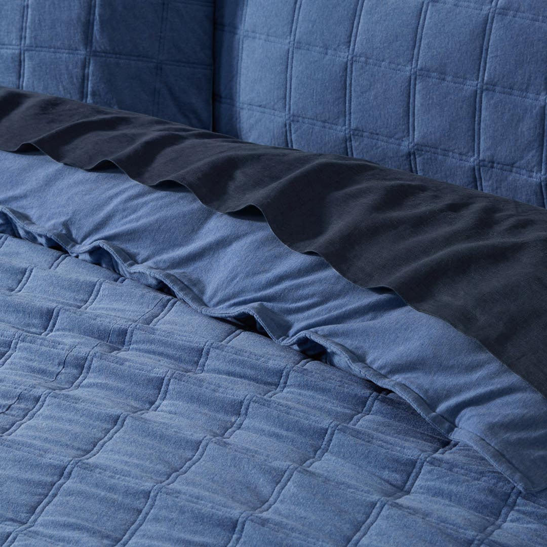 Madden Jersey Quilt Cover - Denim