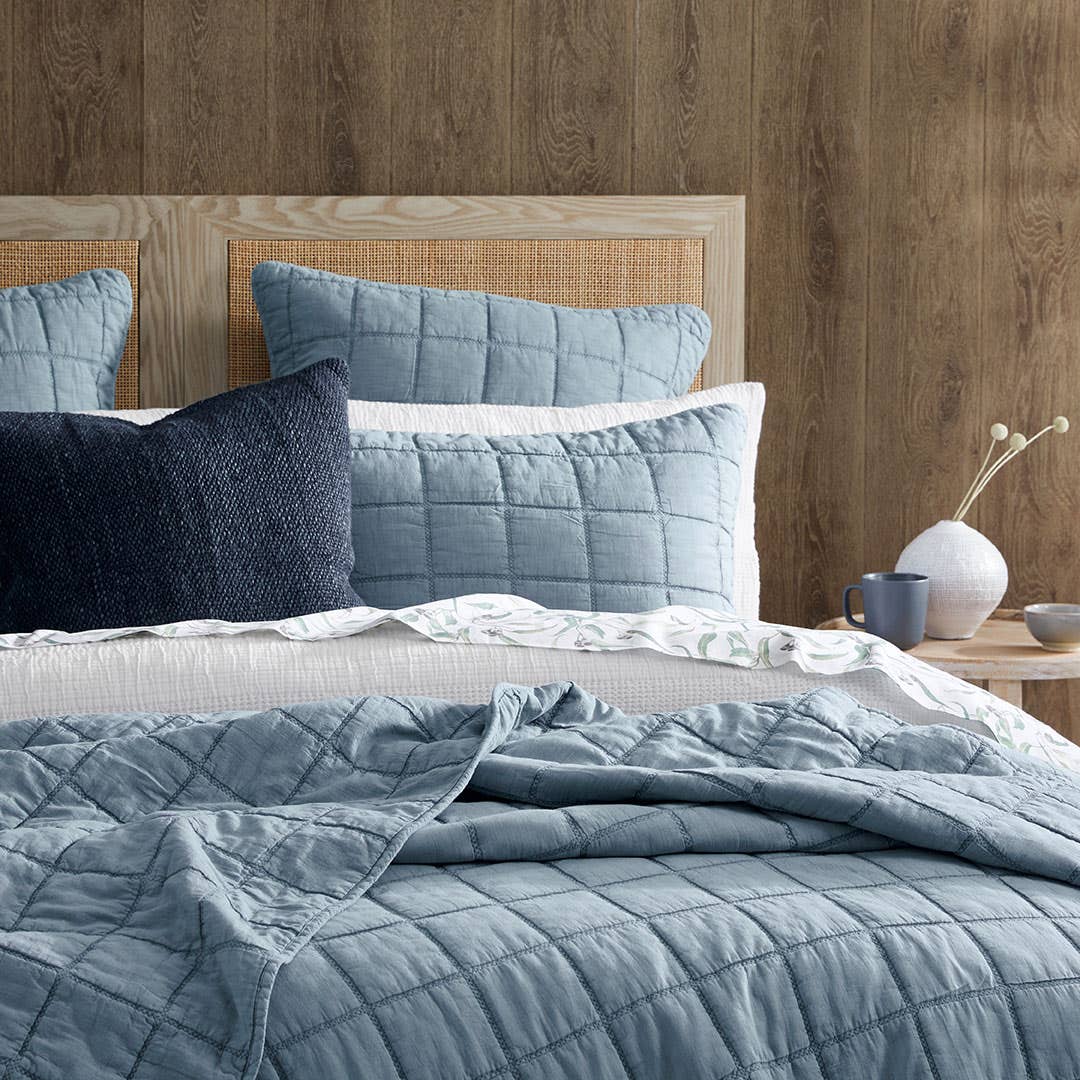 Reid Coverlet - Smoke Blue