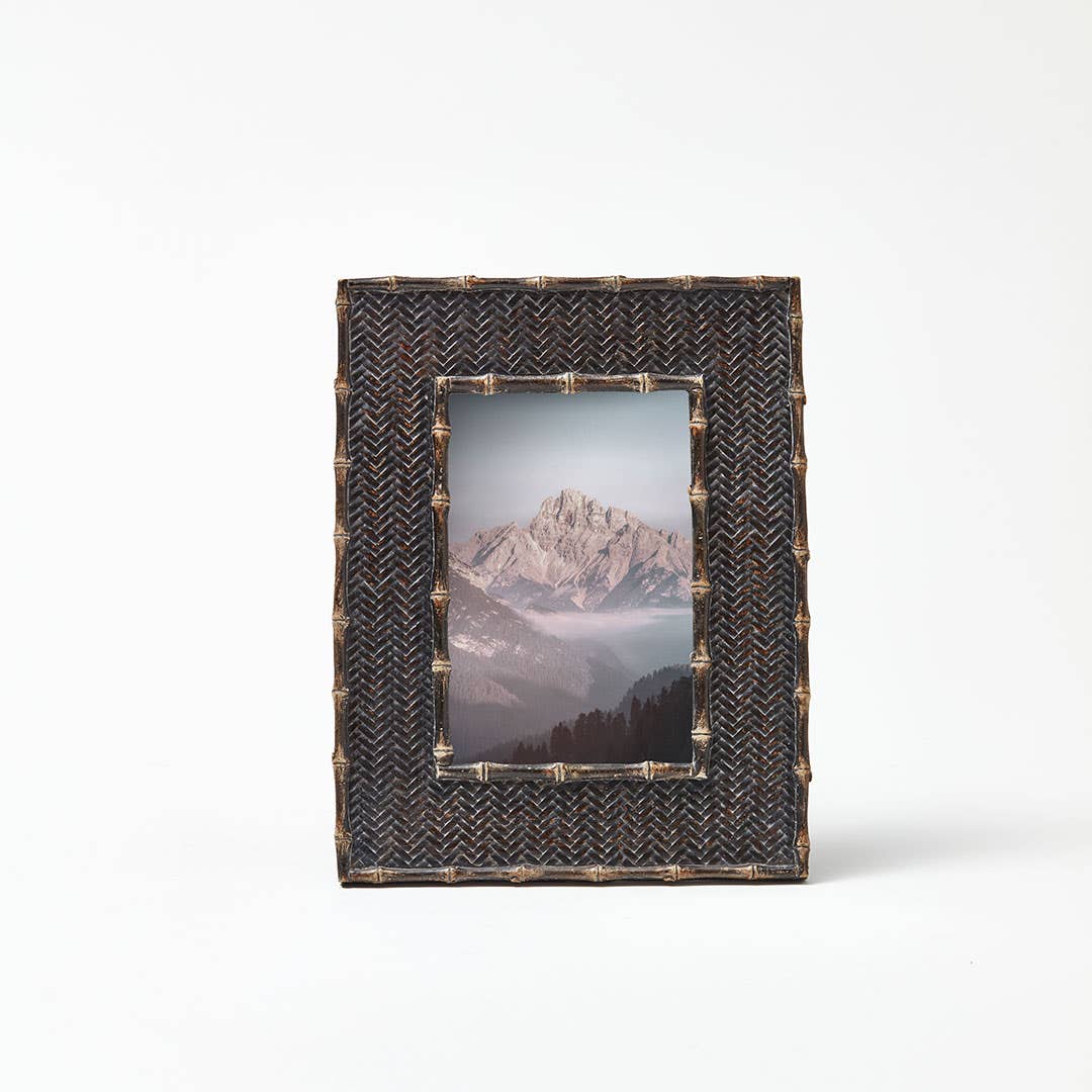 Bamboo Rattan 5x7 Frame - Black