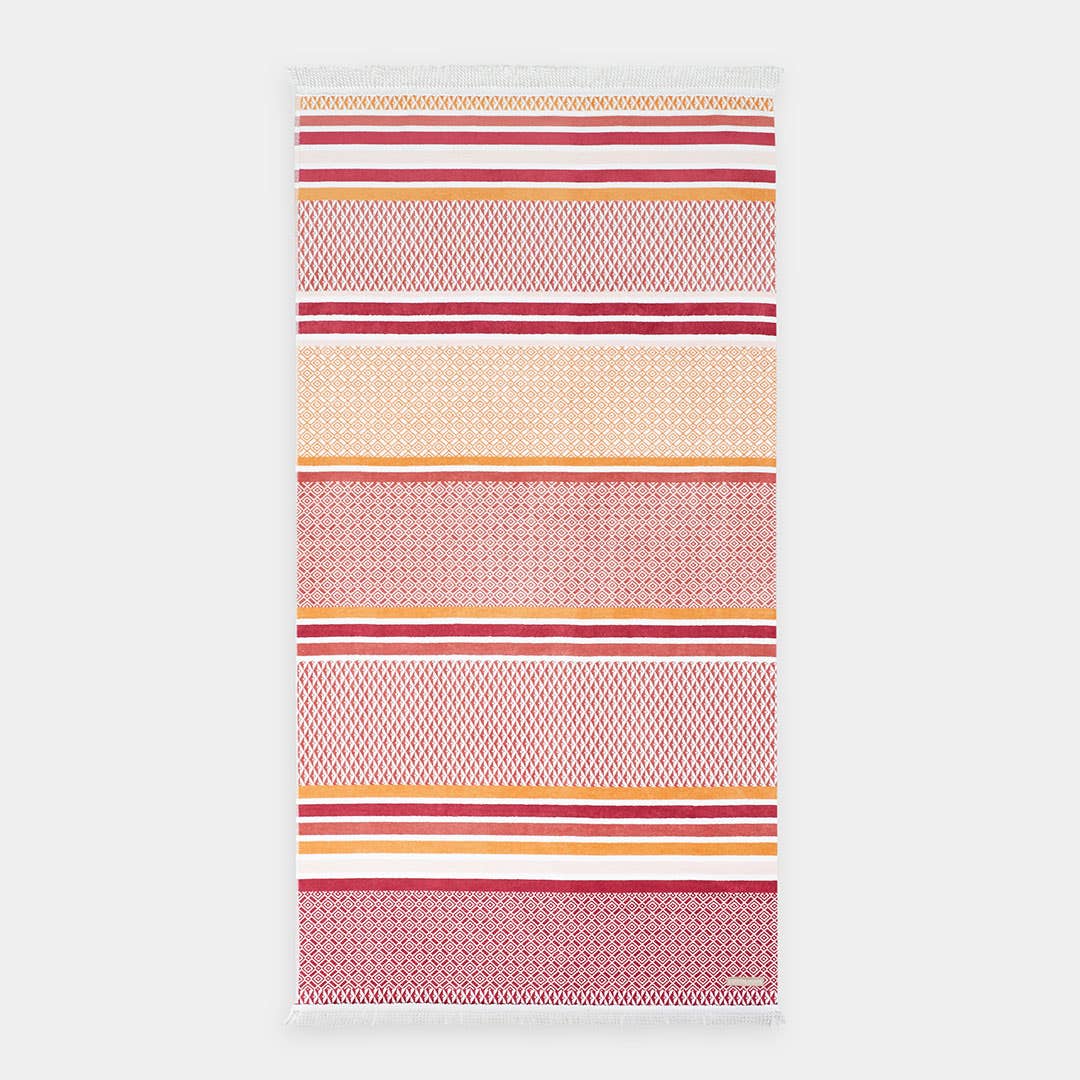 Malta Beach Towel - Clay/Mustard