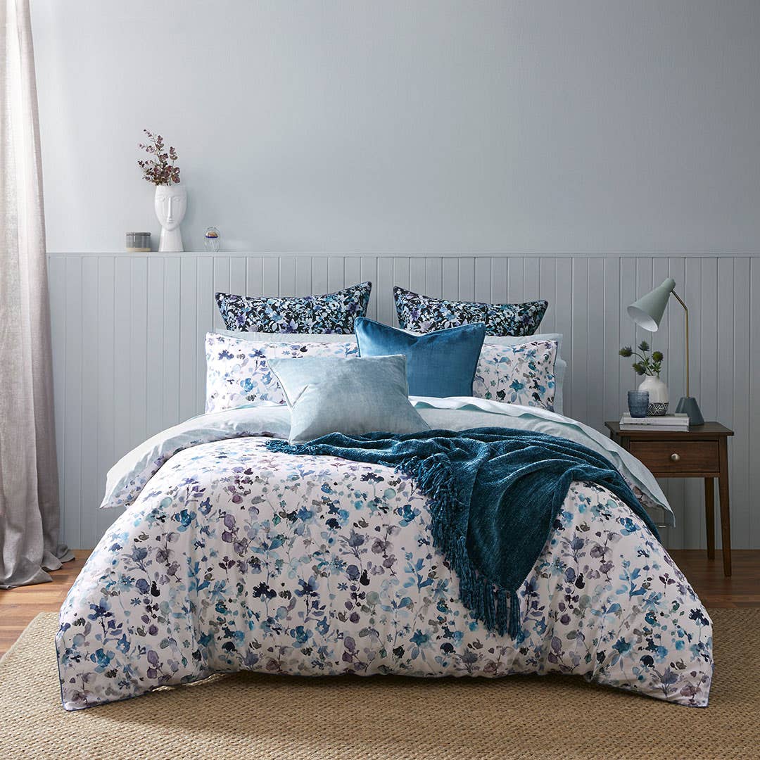 Waverly Quilt Cover - Light Blue