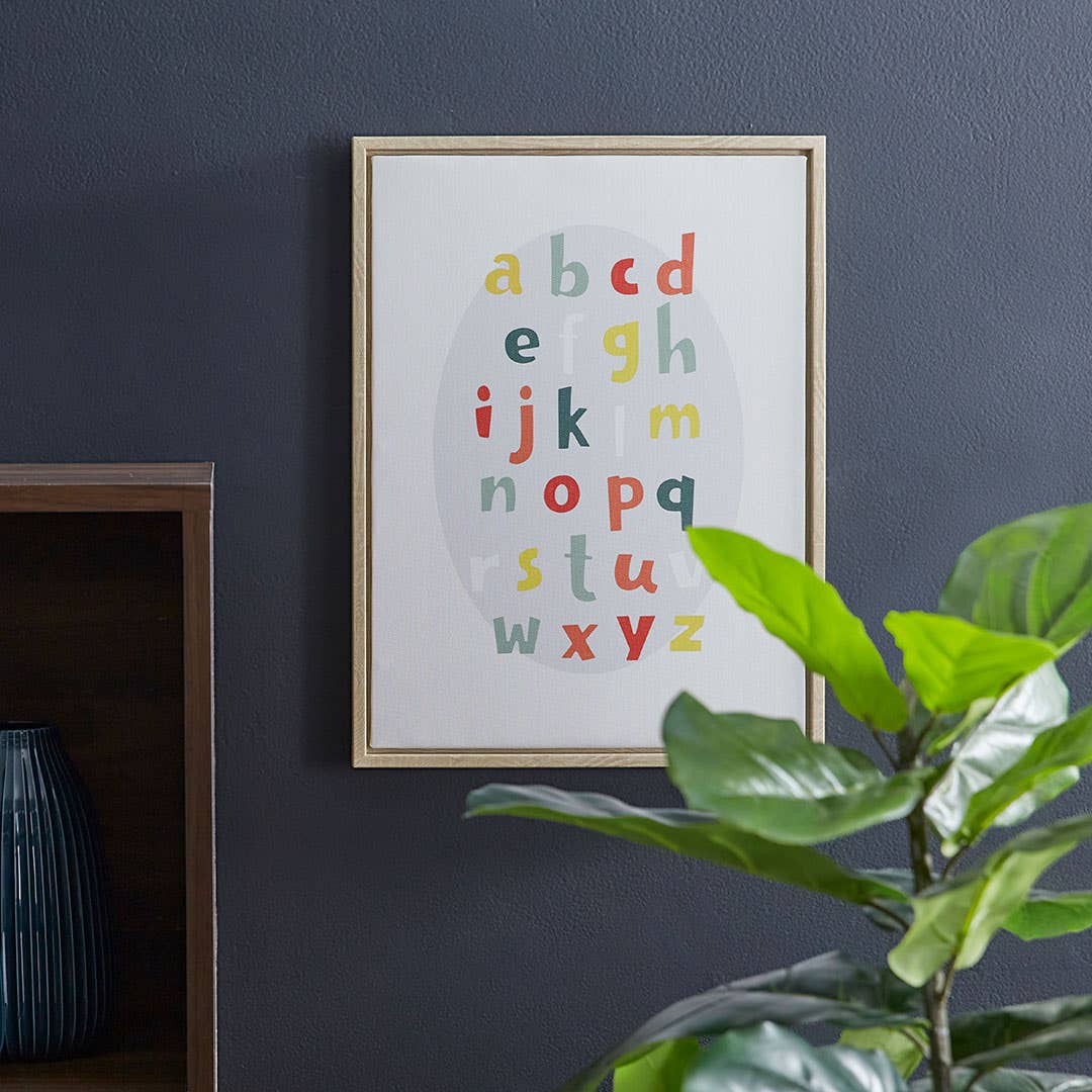 Alphabet Framed Canvas Print