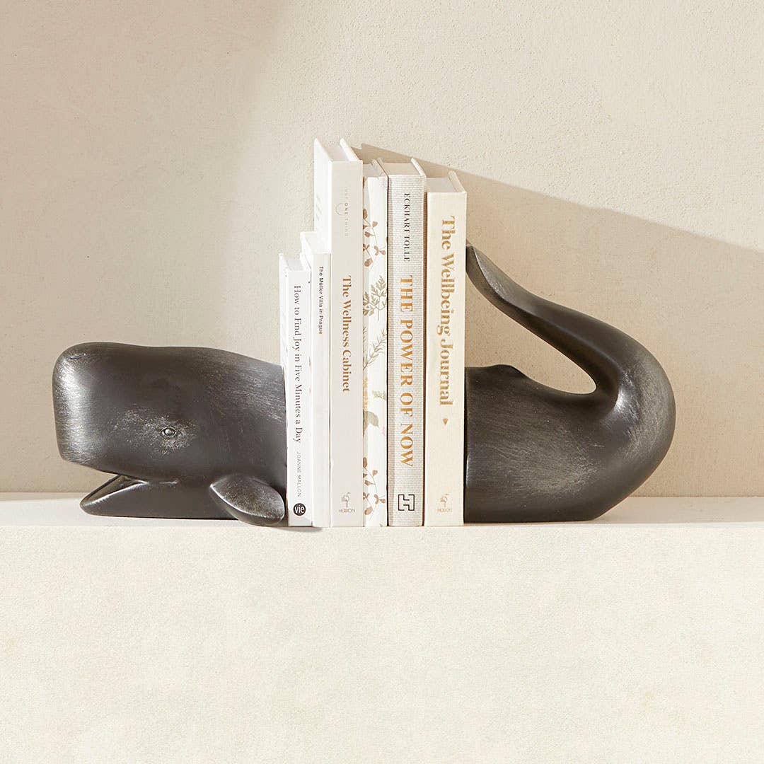 Resin Whale Bookends Set Of 2