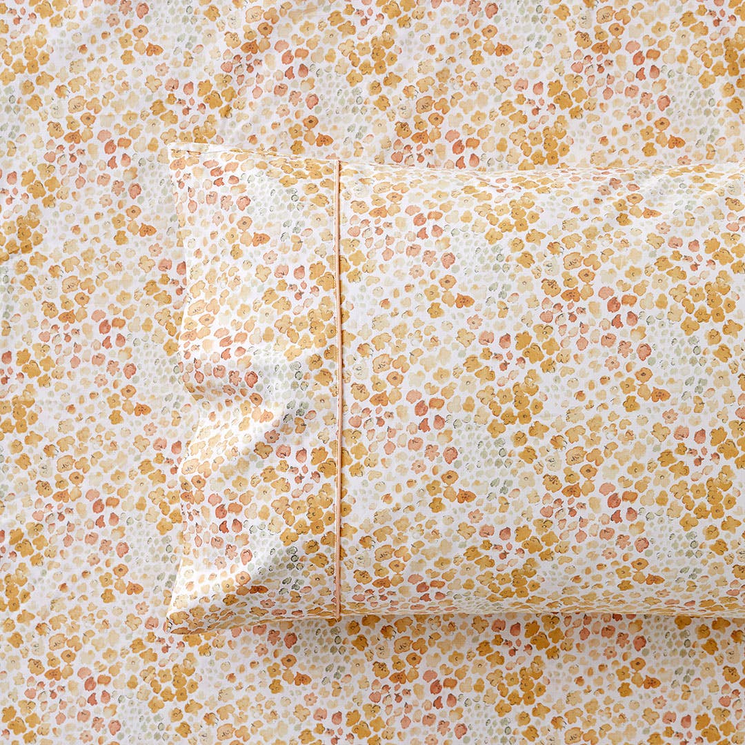 Beth 250 TC Cotton Sheet Set - Yellow Floral