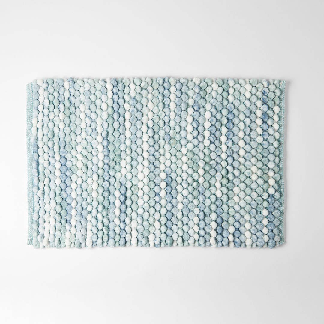 Cirrus Bath Mat - Aqua Blue Ivory