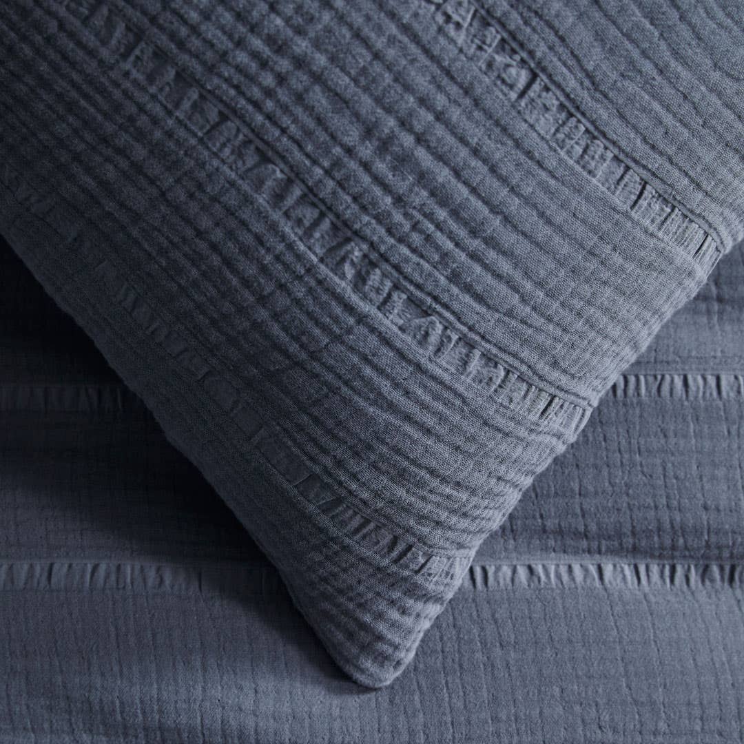 Ramsay Quilt Cover - Slate Blue