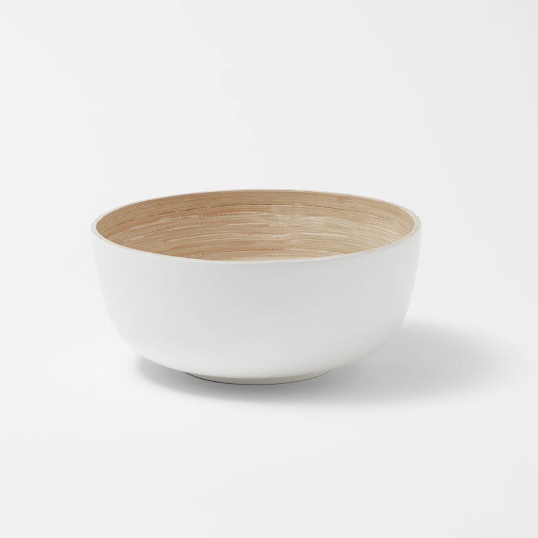 Bamboo Salad Bowl - White