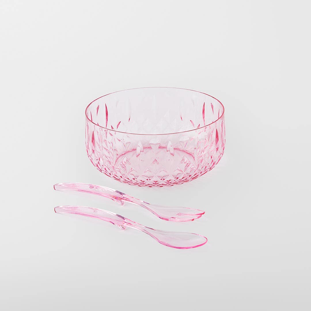 Crystal Look Salad Bowl - Pink