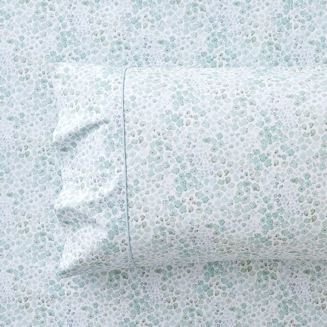 Beth 250 TC Cotton Sheet Set - Green Floral